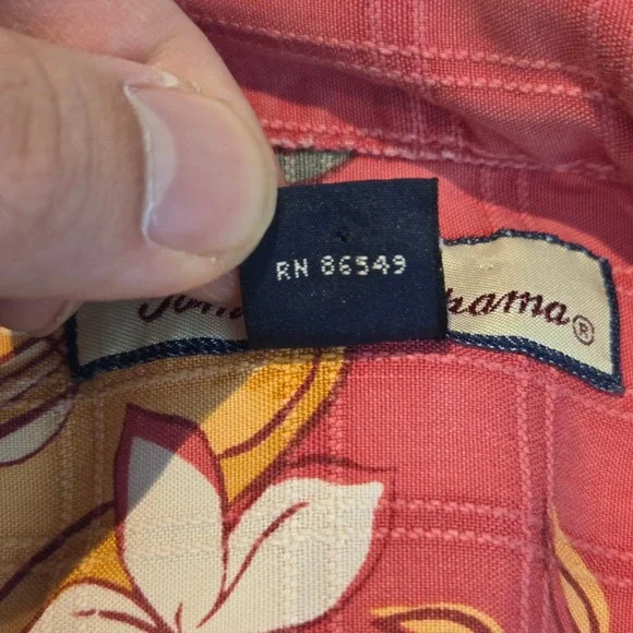 Tommy Bahama Red Tropical Floral Button Down Shirt Size XL - Picture 4 of 6